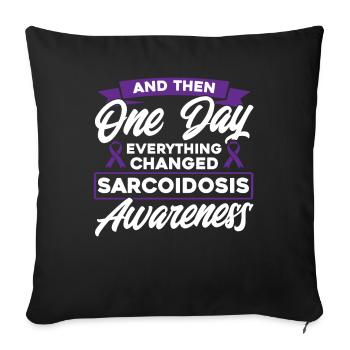 Sarcoïdose Support Sarcoïdose Combattant Sarkoi - Housse de coussin décorative 45 x 45 cm - noir - Devant