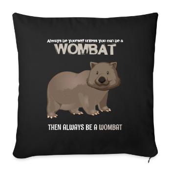 Wombat - Sofakissenbezug 45 x 45 cm - Schwarz - Vorne