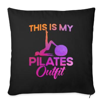 Pilates Ceci est mon cadeau de tenue Pilates - Housse de coussin décorative 45 x 45 cm - noir - Devant