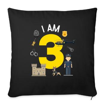 I am 3 - UK Police - Sofa pillowcase 17,3'' x 17,3'' (45 x 45 cm) - black - Front