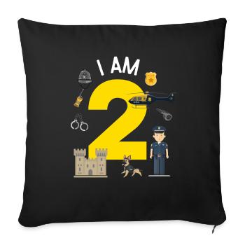 I am 2 - UK Police - Sofa pillowcase 17,3'' x 17,3'' (45 x 45 cm) - black - Front