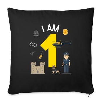 I am 1 - UK Police - Sofa pillowcase 17,3'' x 17,3'' (45 x 45 cm) - black - Front