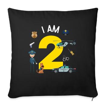 I am 2 - US Police - Sofa pillowcase 17,3'' x 17,3'' (45 x 45 cm) - black - Front