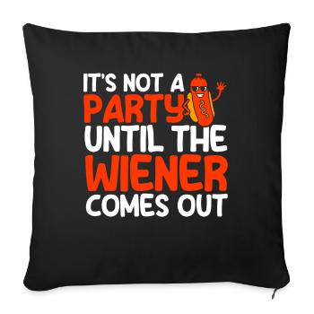 It's not a party until the hot dog gift - Sofa pillowcase 17,3'' x 17,3'' (45 x 45 cm) - black - Front