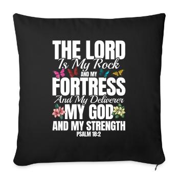 Religious Inspirational Bible Verse Gift - Sofa pillowcase 17,3'' x 17,3'' (45 x 45 cm) - black - Front