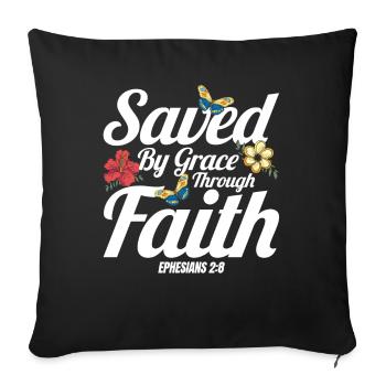 Inspirational Jesus God Christian Gift - Sofa pillowcase 17,3'' x 17,3'' (45 x 45 cm) - black - Front