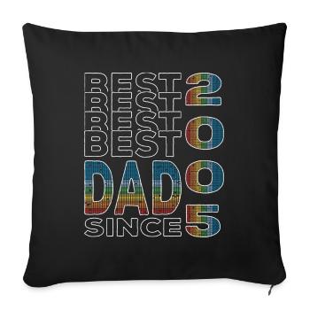 Bester Papa der Welt seit 2005 Vatertag - Sofakissenbezug 45 x 45 cm - Schwarz - Vorne