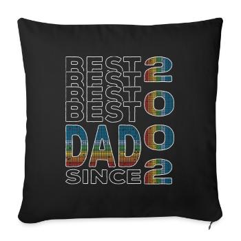Best dad in the world since 2002 Father's Day - Sofa pillowcase 17,3'' x 17,3'' (45 x 45 cm) - black - Front