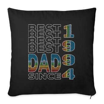 Meilleur papa du monde depuis 1994 Fête des Pères - Housse de coussin décorative 45 x 45 cm - noir - Devant
