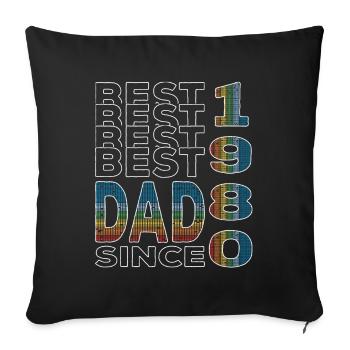 Best dad in the world since 1980 Father's Day - Sofa pillowcase 17,3'' x 17,3'' (45 x 45 cm) - black - Front