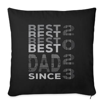 Meilleur papa du monde depuis l’anniversaire de la fête des pères 2023 - Housse de coussin décorative 45 x 45 cm - noir - Devant