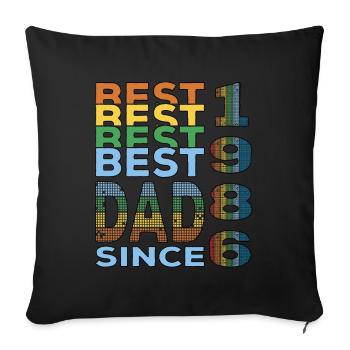 Best dad in the world since 1986 Father's Day - Sofa pillowcase 17,3'' x 17,3'' (45 x 45 cm) - black - Front