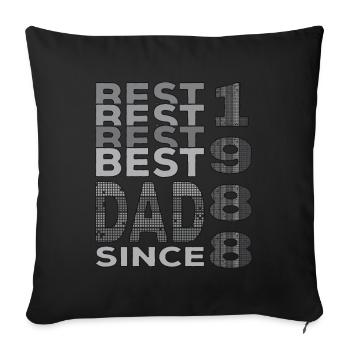 Meilleur papa du monde depuis 1988 Fête des Pères - Housse de coussin décorative 45 x 45 cm - noir - Devant