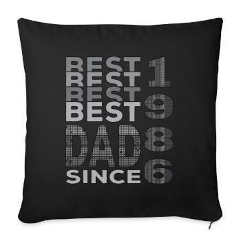 Best dad in the world since 1986 Father's Day - Sofa pillowcase 17,3'' x 17,3'' (45 x 45 cm) - black - Front