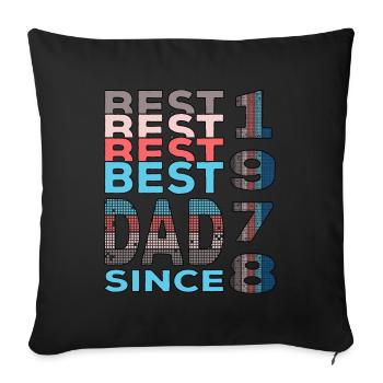 Meilleur papa du monde depuis 1978 anniversaire de la fête des pères - Housse de coussin décorative 45 x 45 cm - noir - Devant