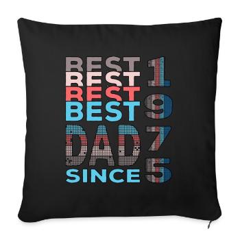 Meilleur papa du monde depuis 1975 anniversaire de la fête des pères - Housse de coussin décorative 45 x 45 cm - noir - Devant
