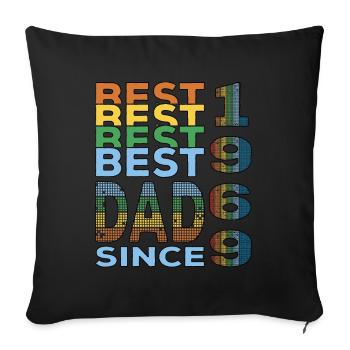 Meilleur papa du monde depuis 1969 Fête des pères Anniversaire - Housse de coussin décorative 45 x 45 cm - noir - Devant