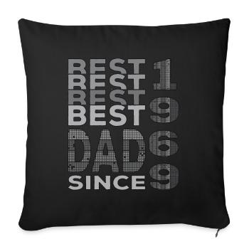 Meilleur papa du monde depuis 1969 Fête des pères Anniversaire - Housse de coussin décorative 45 x 45 cm - noir - Devant