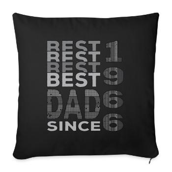 Meilleur papa du monde depuis 1966 Fête des pères - Housse de coussin décorative 45 x 45 cm - noir - Devant