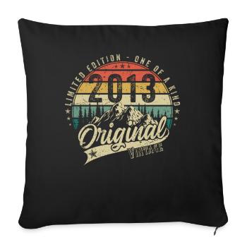 2013 Birthday born in 2013 Retro Vintage - Sofa pillowcase 17,3'' x 17,3'' (45 x 45 cm) - black - Front