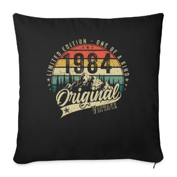 1984 Anniversaire né en 1984 Retro Vintage - Housse de coussin décorative 45 x 45 cm - noir - Devant