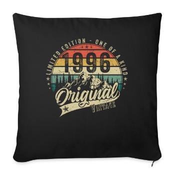 1996 Anniversaire né en 1996 Retro Vintage - Housse de coussin décorative 45 x 45 cm - noir - Devant