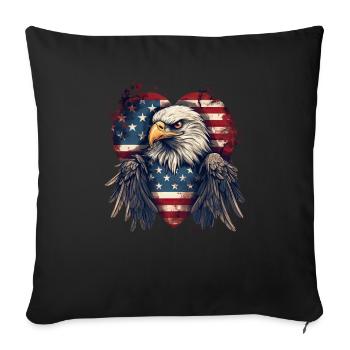 American Adler Amerika Wappentier Eagle Flagge USA - Sofa pillowcase 17,3'' x 17,3'' (45 x 45 cm) - black - Front