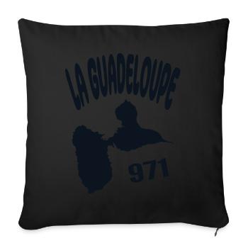 Belle idee cadeau carte de la guadeloupe 971 gwada - Housse de coussin décorative 45 x 45 cm - noir - Devant
