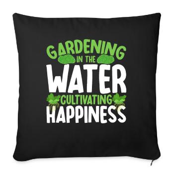 Jardinier aquatique cultivant le bonheur cadeau - Housse de coussin décorative 45 x 45 cm - noir - Devant