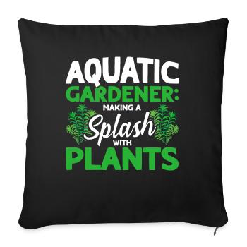 Jardiniers aquatiques Transpiration avec les plantes - Housse de coussin décorative 45 x 45 cm - noir - Devant