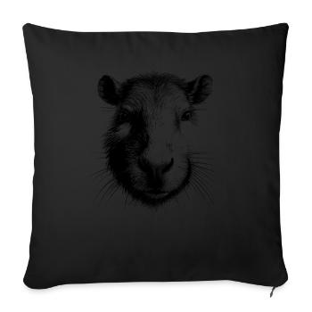 Capybara capybara retro rodent animal funny - Sofa pillowcase 17,3'' x 17,3'' (45 x 45 cm) - black - Front