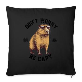 Capybara capybara retro rodent animal funny - Sofa pillowcase 17,3'' x 17,3'' (45 x 45 cm) - black - Front