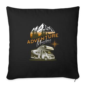 Camper Van Adventure Montagnes - Housse de coussin décorative 45 x 45 cm - noir - Devant