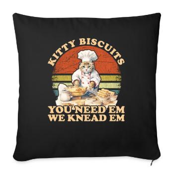 Kitty Biscuits Cat Cat Biscuits Baker Baker - Housse de coussin décorative 45 x 45 cm - noir - Devant