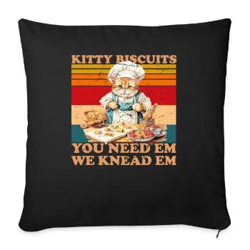 Kitty Biscuits Cat Cat Biscuits Baker Baker - Housse de coussin décorative 45 x 45 cm - noir - Devant