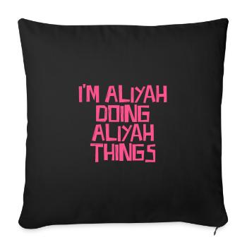 Je fais des choses d’Aliyah - Housse de coussin décorative 45 x 45 cm - noir - Devant
