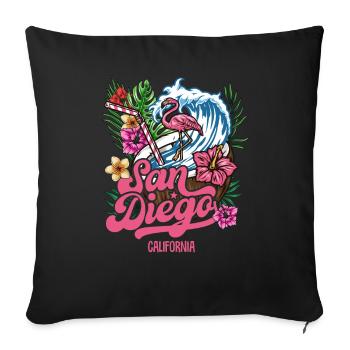 San Diego Kalifornien Westküste Sommer Surfer - Sofakissenbezug 45 x 45 cm - Schwarz - Vorne