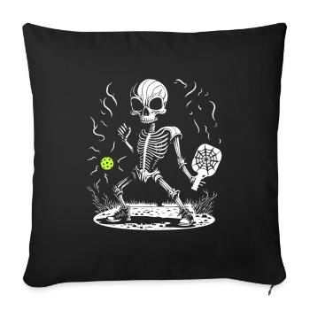 Spooky Pickleball Halloween Skeleton - Sofa pillowcase 17,3'' x 17,3'' (45 x 45 cm) - black - Front