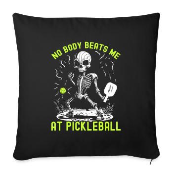 Spooky Pickleball Halloween Skeleton - Sofa pillowcase 17,3'' x 17,3'' (45 x 45 cm) - black - Front