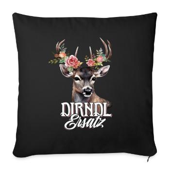 Dirndl Remplacement Cerf Cerf Bois Roses - Housse de coussin décorative 45 x 45 cm - noir - Devant