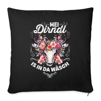 Dirndl Remplacement Chemise traditionnelle femme enfant - Housse de coussin décorative 45 x 45 cm - noir - Devant