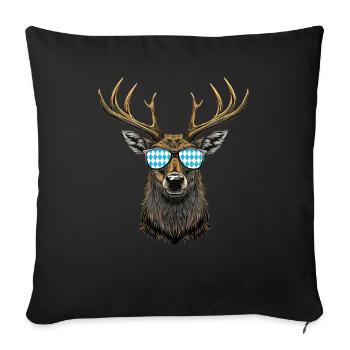 Hirschkopf Lunettes de soleil Bavaria Volksfest Lausbua - Housse de coussin décorative 45 x 45 cm - noir - Devant