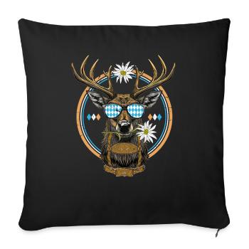 Hirschkopf Lunettes de soleil Bavaria Volksfest Lausbua - Housse de coussin décorative 45 x 45 cm - noir - Devant