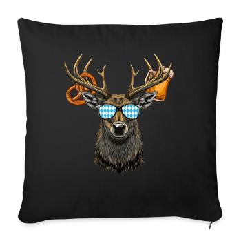 Hirschkopf Lunettes de soleil Bavaria Volksfest Lausbua - Housse de coussin décorative 45 x 45 cm - noir - Devant
