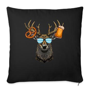 Hirschkopf Lunettes de soleil Bavaria Volksfest Lausbua - Housse de coussin décorative 45 x 45 cm - noir - Devant