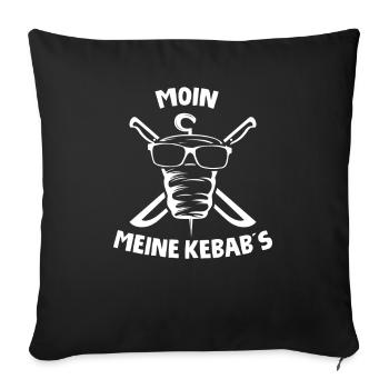 MOIN MEINE KEBABS - Döner Kebab Spruch - Sofakissenbezug 45 x 45 cm - Schwarz - Vorne