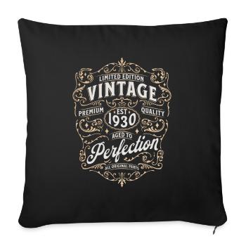 Vintage des années 1930 né rétro cadeau vintage - Housse de coussin décorative 45 x 45 cm - noir - Devant