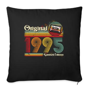 1995 Birthday Born In 1995 Retro Vintage - Sofa pillowcase 17,3'' x 17,3'' (45 x 45 cm) - black - Front