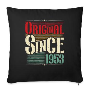 1953 Anniversaire Né En 1953 Rétro Vintage - Housse de coussin décorative 45 x 45 cm - noir - Devant