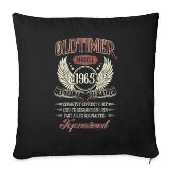 1965 Geboren Geburtstag Oldtimer - Sofakissenbezug 45 x 45 cm - Schwarz - Vorne